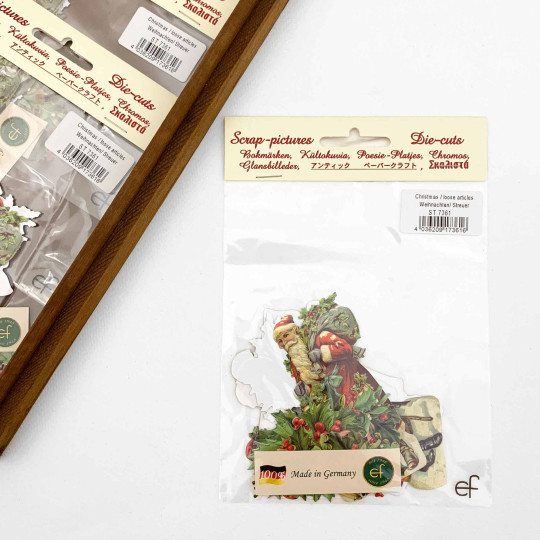 Santa and Holly Loose Christmas Paper Scrap Pack